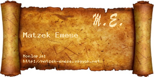 Matzek Emese névjegykártya
