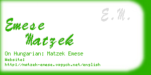 emese matzek business card